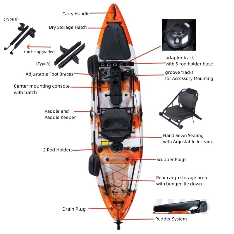 Fishing Kayak Sit On Top - LSF One Person One Seating 13FT