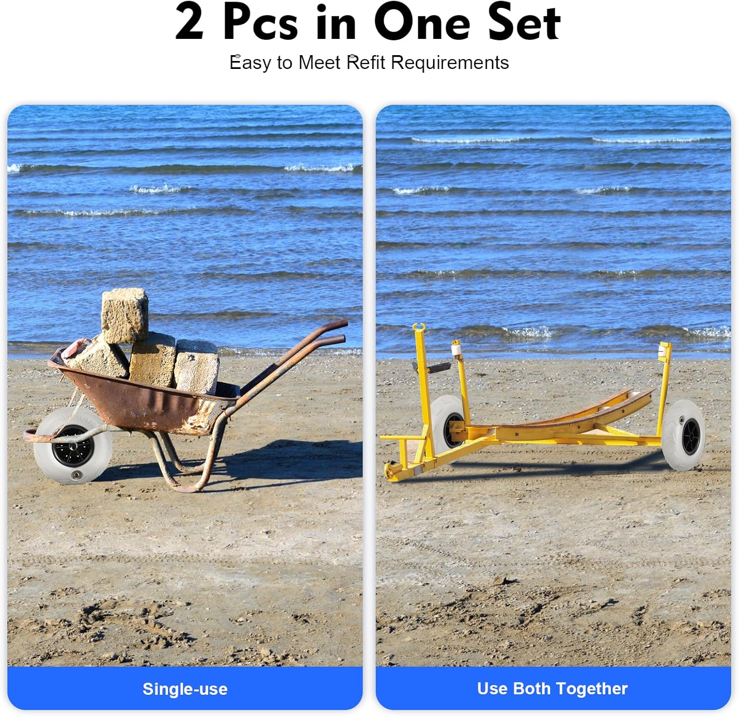 Beach Balloon Wheels 2 Pack 9  - Fishing Kayak Cart のレビューと価格