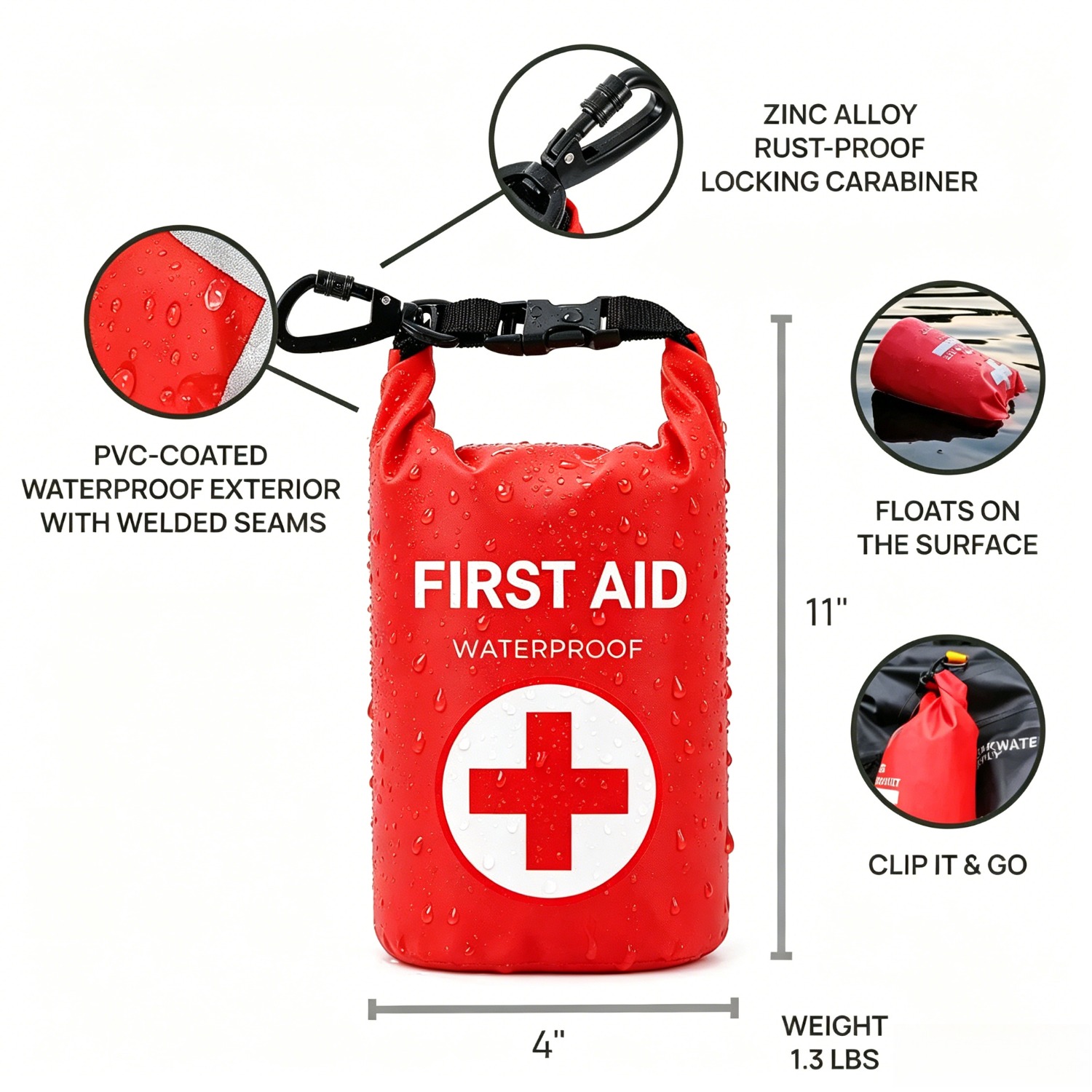 2L Waterproof First Aid Bag Ro - Fishing Kayak Storage Bag のレビューと価格