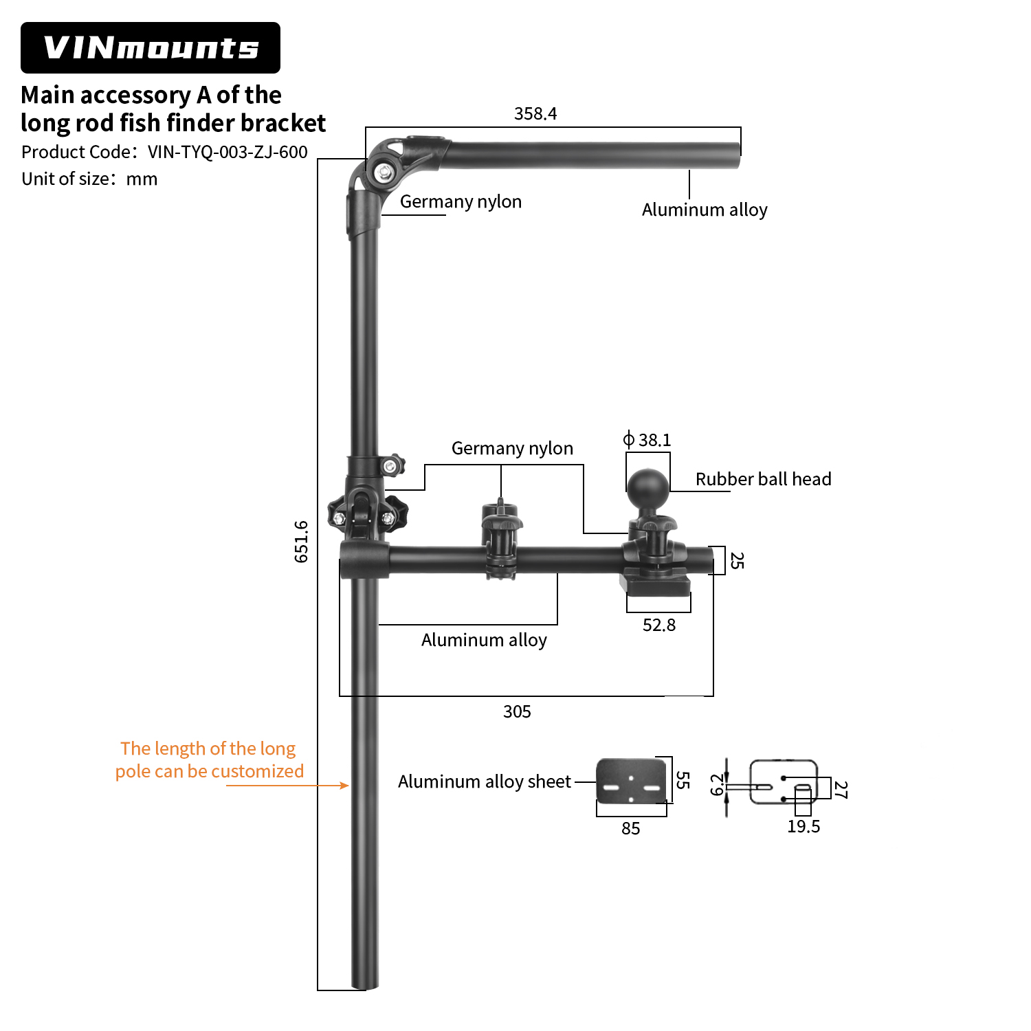 VIN Mounts Universal Sonar Fis - Fishing Kayak Fish Finder Mount のレビューと価格