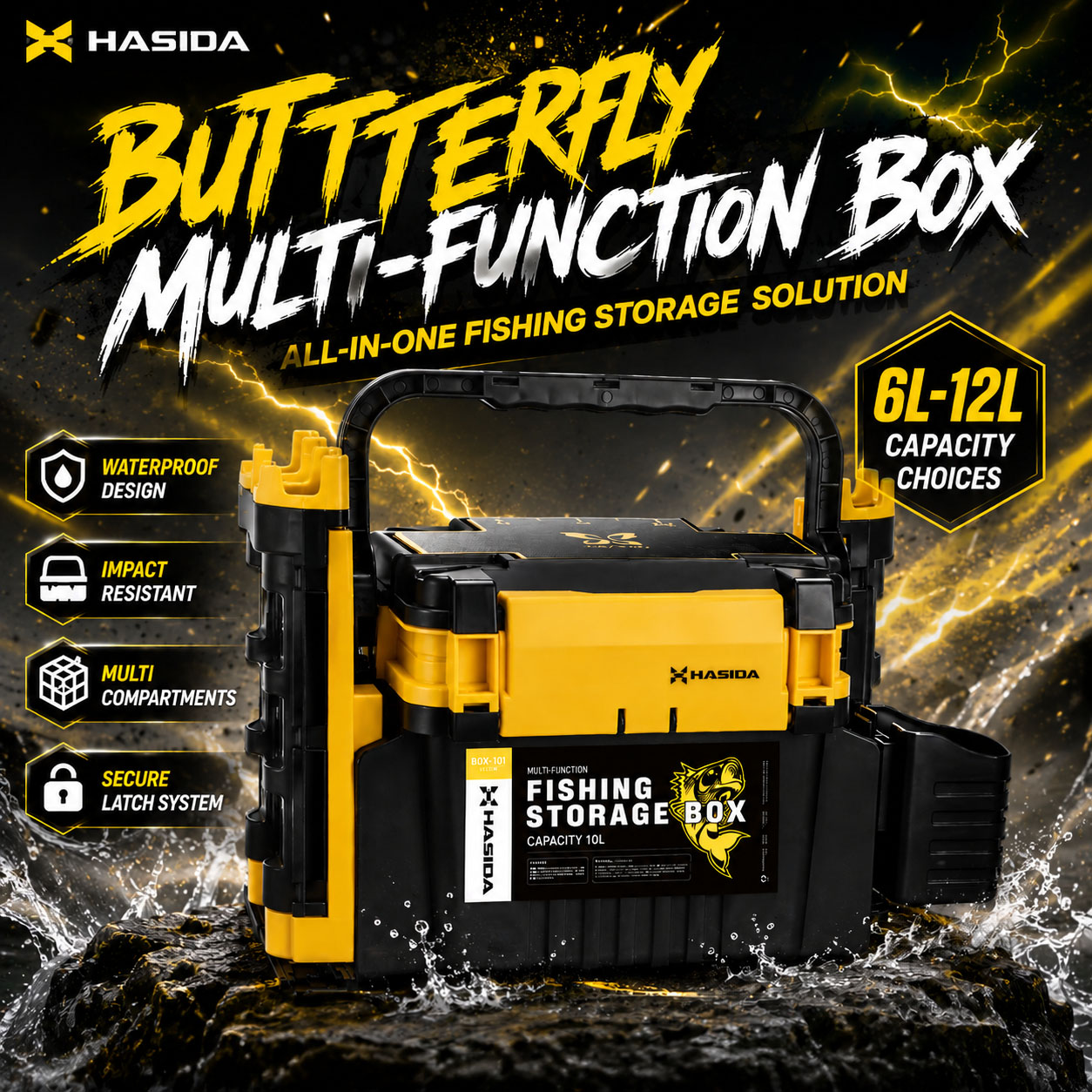 HASIDA Butterfly Fishing Tackl - Fishing Kayak Crate のレビューと価格