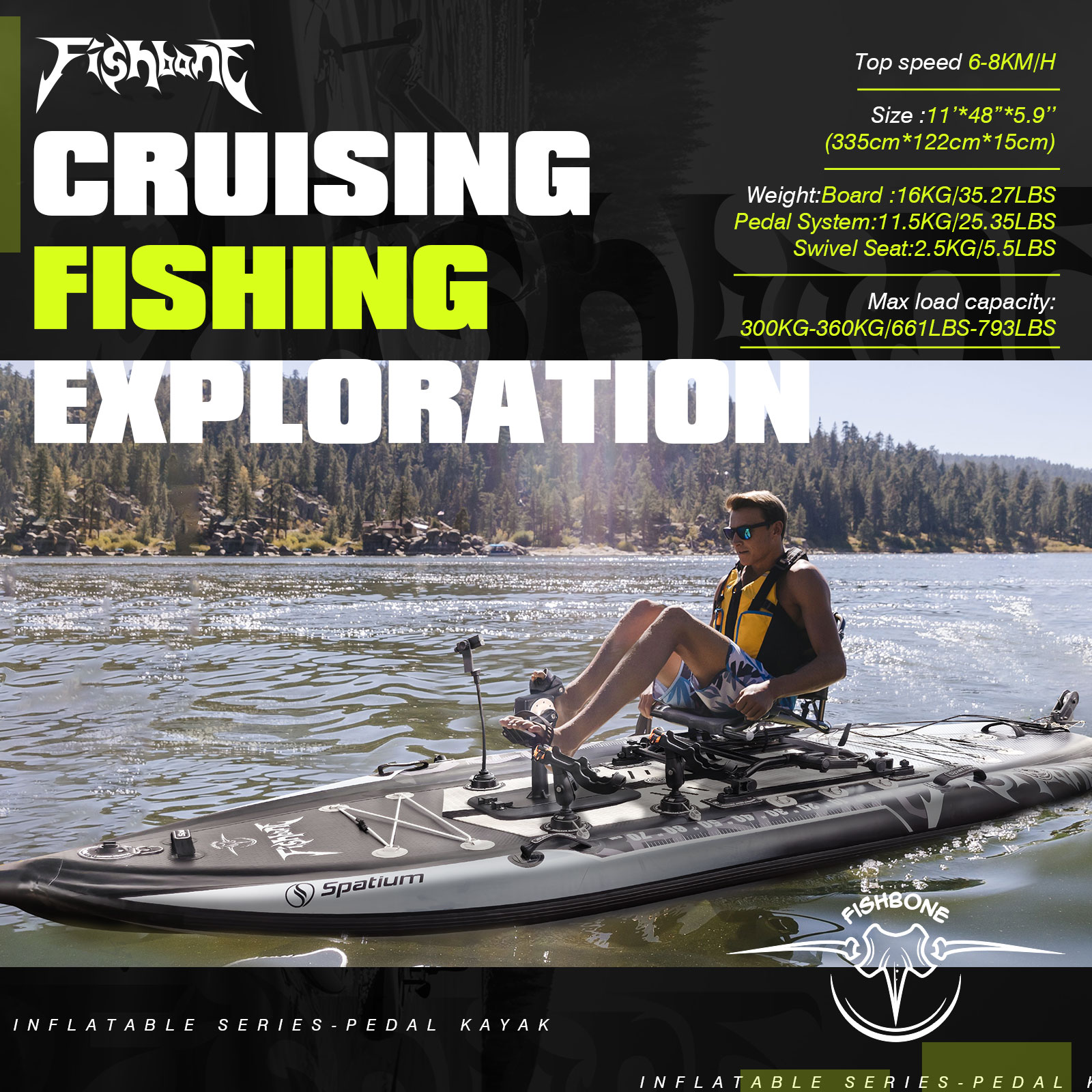 Spatium Pedal Kayak Inflatable - Fishing Kayak Pedal Drive のレビューと価格