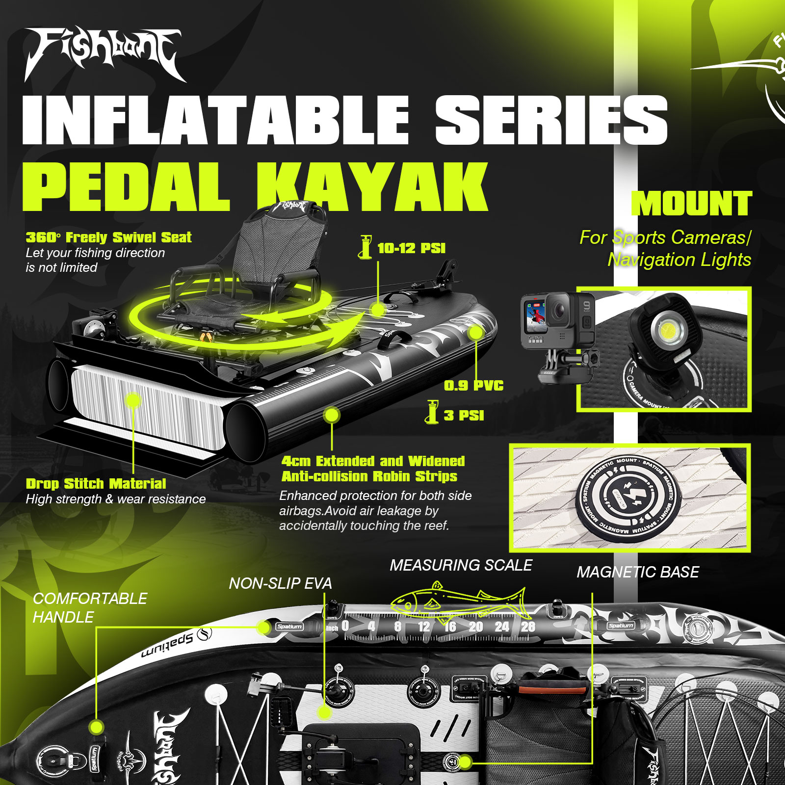 Spatium Pedal Kayak Inflatable - Fishing Kayak Pedal Drive のレビューと価格
