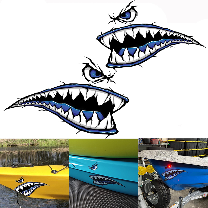2PCS Shark Teeth Mouth Boat St - Fishing Kayak Sit On Top のレビューと価格