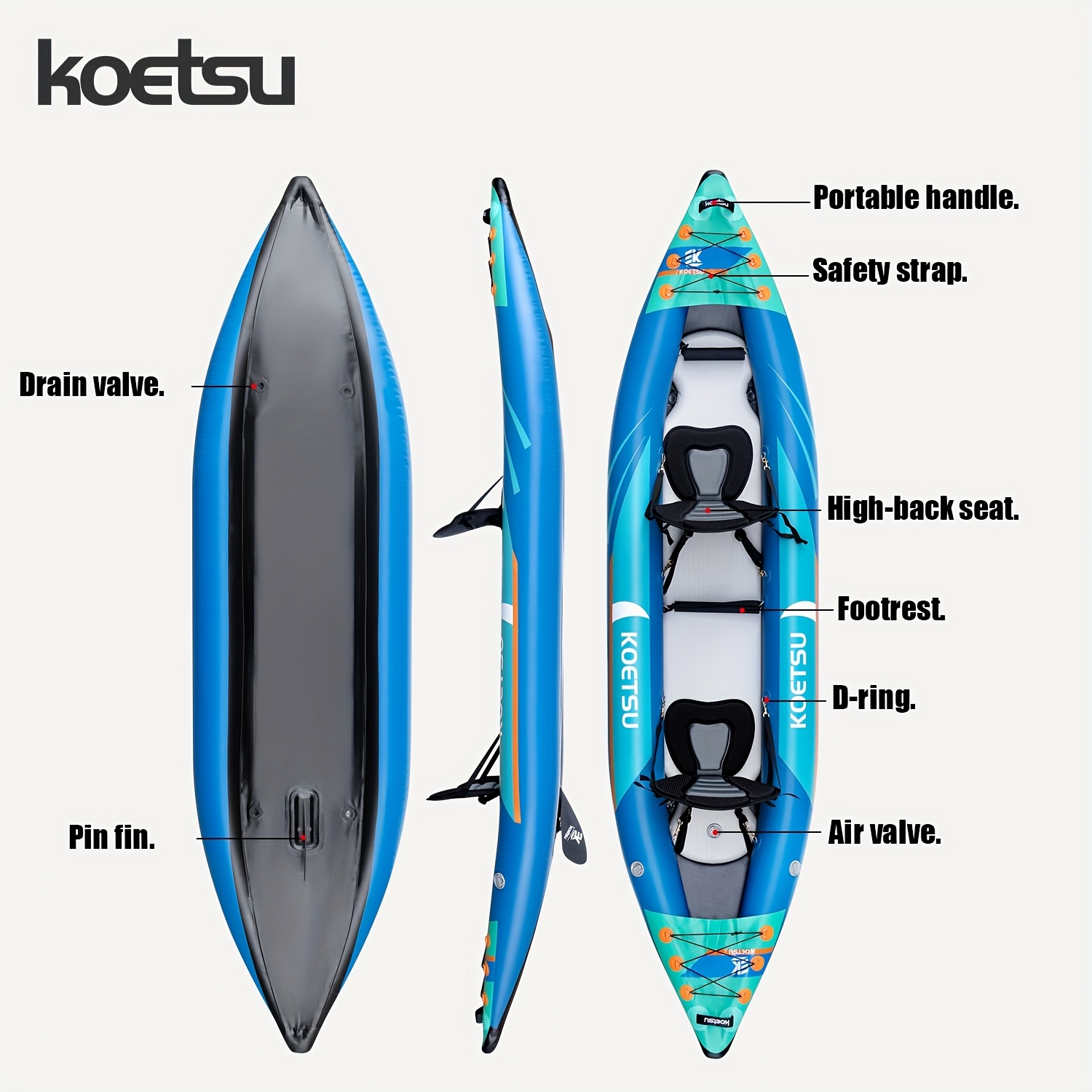 KOETSU P03 brushed inflatable  - Fishing Kayak Inflatable のレビューと価格